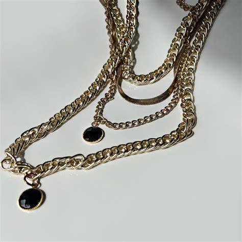 Chains Collection Swarovski® Crystal Chain Necklace Mystic Black
