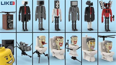 All Lego Skibidi Toilet Titan Speakerman Cameraman Speakerman Gman Tv Man And More Youtube