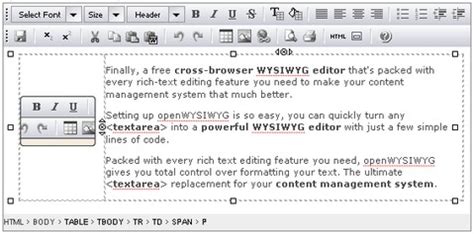 Free Wysiwyg Editor Textarea WYSIWYG Editors