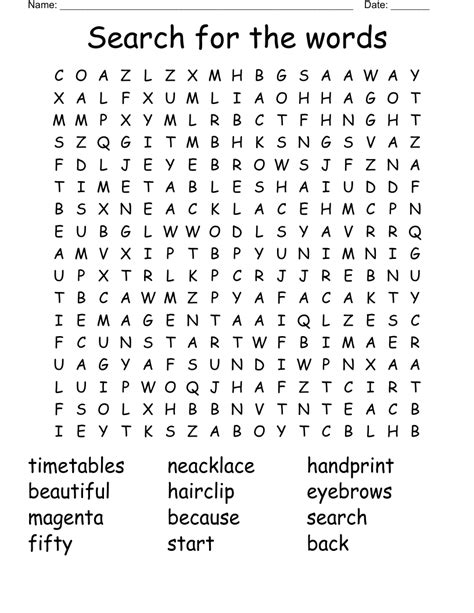 Search For The Words Word Search Wordmint