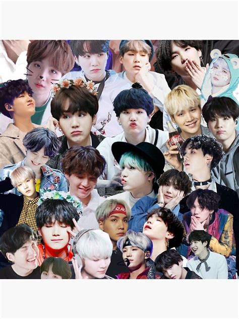 Suga Bts Collage Poster By Rs Arts Redbubble