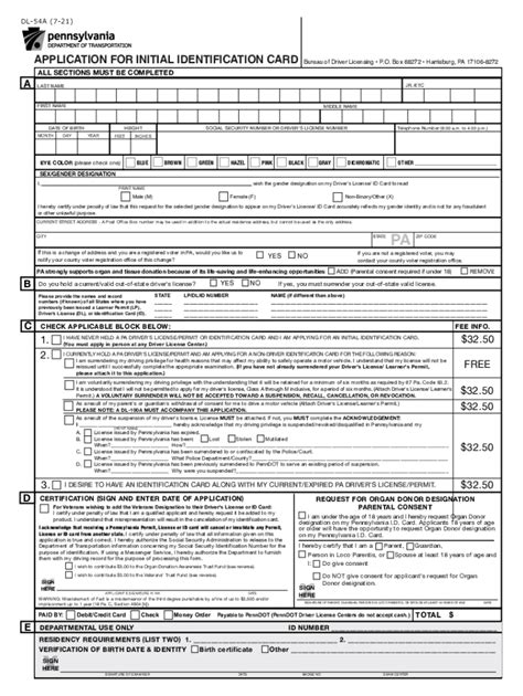 2021 2024 Form Pa Dl 54a Fill Online Printable Fillable Blank