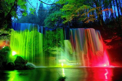 Most Beautiful Colorful Waterfall Waterfall Wallpaper