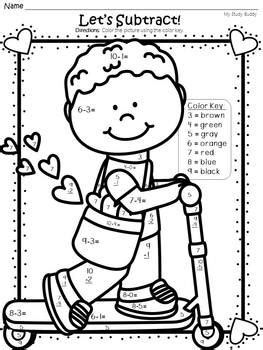 Valentine's Day Activities: Color by Number Addition & Subtraction