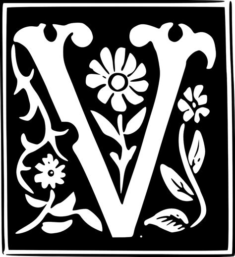 Download Monogram,letter,letter v,decorative,block - free image ...
