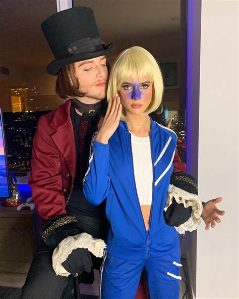 bazzi en instagram willy wonka y violet tocan halloween stubbo