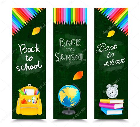 Set Of Back To School Vertical Banners Stock Vector Image By