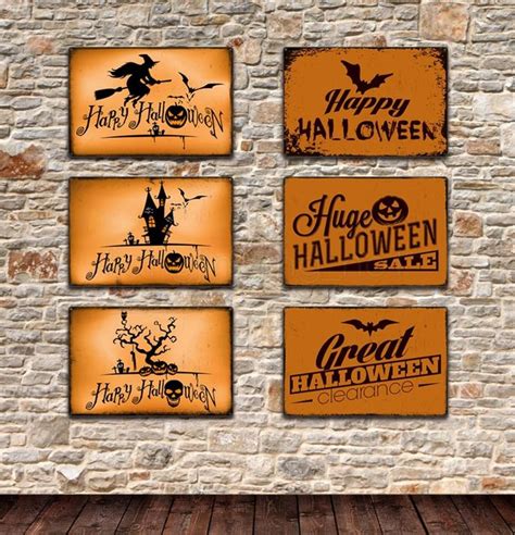 2020 Halloween Tin Signs Pumpkin Vintage Wall Art Retro Tin Sign Wall