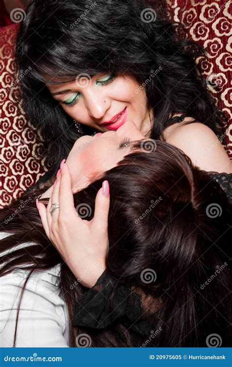 Two Girls Playing Lesbians In Nightclub Stock Image Image Of Girl Adult