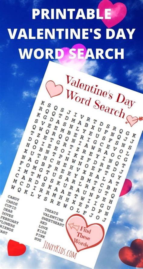 Free Printable Valentines Day Word Search Puzzle Jinxy Kids