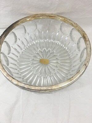 Vintage Lead Crystal Bowl With Silverplate Rim Made In West Germany Ebay