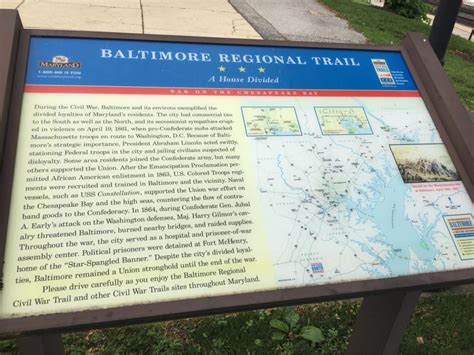 Baltimore Regional Trail Baltimore Md Us Historical Marker Project