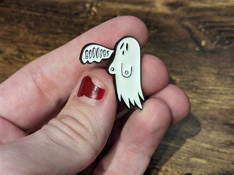 boooobs ghost pin hilarious enamel spooky halloween brooch jewelry asylum books