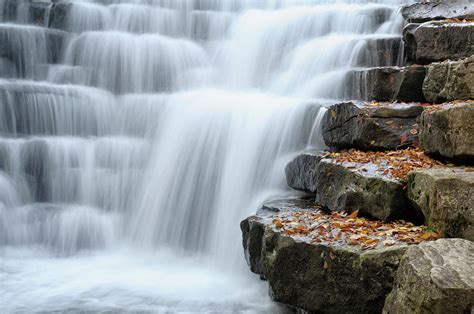 Waterfall Flowing Over Rock Stair By Catnap72