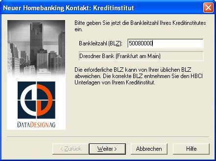 Die bankleitzahl 61480001 gehört zur commerzbank vormals dresdner bank in aalen. HBCI Einrichten eines HBCI Kontaktes mit Schlüsseldatei