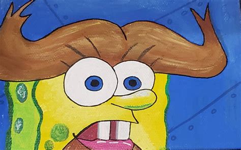 Dirty Dan Spongebob Acrylic Painting Etsy