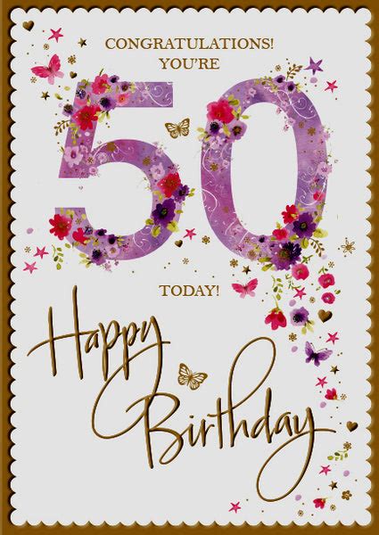 50th Birthday Card Woman 50th Birthday Card 50th Birthday Card For A