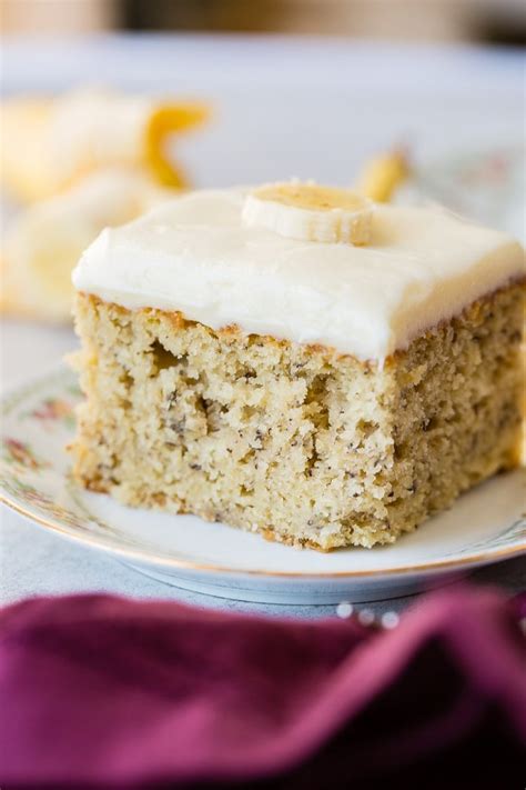 The Best Banana Cake With Cream Cheese Frosting Oh Sweet Basil