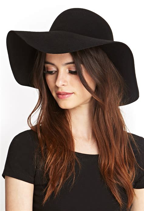 Lyst Forever Classic Wool Floppy Hat In Black