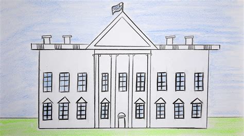 How To Draw The White House Step By Step Easy Drawings Dibujos
