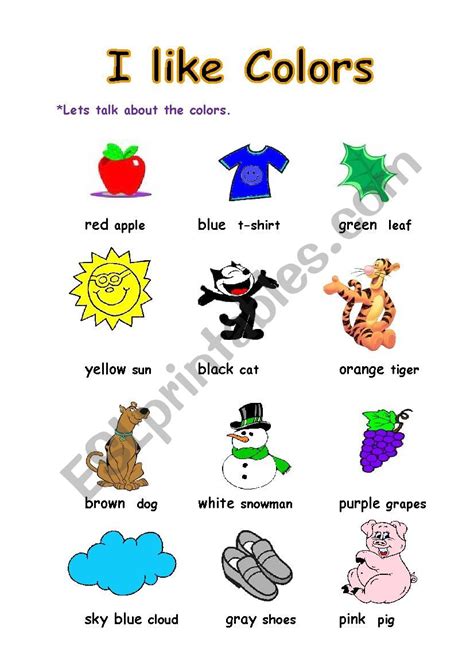 The Colors Esl Worksheet By Charmed One Teaching Kids