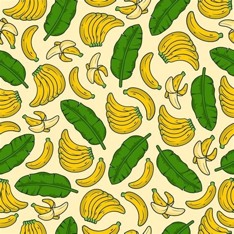 Premium Vector Banana Fruit Seamless Pattern Background Illustration