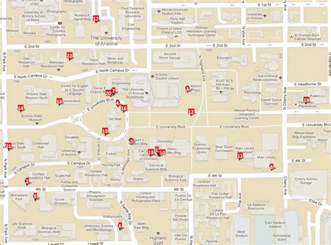 29 University Of Arizona Map Maps Database Source