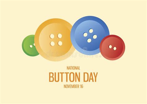 National Button Day Poster With Group Of Buttons Vector Stock Vector