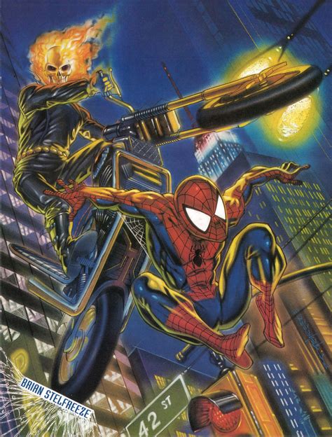 Ghost Rider And Spider Man By Brian Stelfreeze Ghost Rider Marvel
