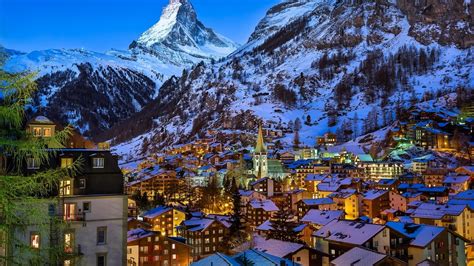 Winter At Zermatt Valley Switzerland Wallpaper Download