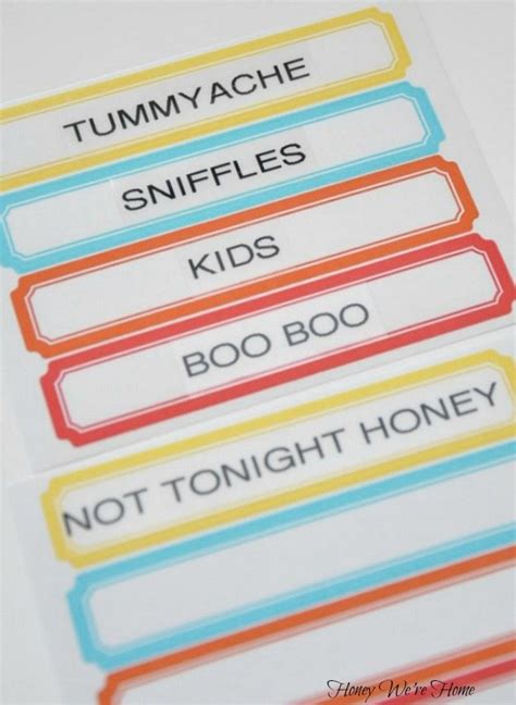Medicine cabinet labels {organize}keep your linen closet neat and organized with these adorable chevron stripe labels. Medicine Cabinet Labels | Honey We're Home