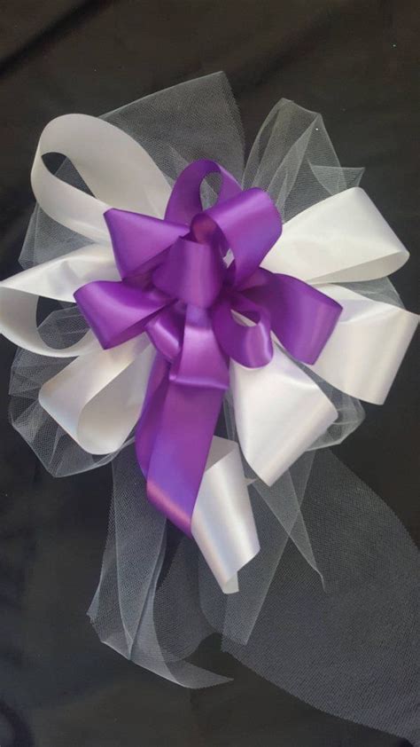 Purple Or Any Color Wedding Pew Bows Church Pew Bows Party Bows