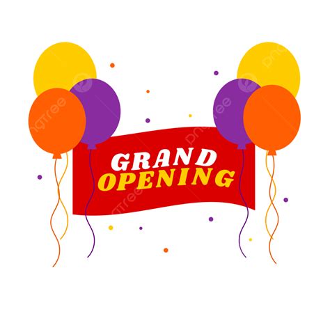 Grand Opening Banner Vector Art Png Grand Opening Banner With Balloons