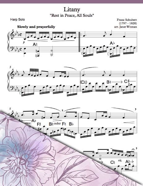 Schubert lieder edition for high voice, vol i. Litany by Franz Schubert (Pedal Solo) - Brandywine Harps