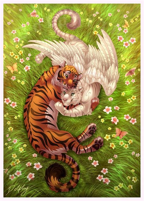Image of top 15 anime wolf characters howling in the night. Tiger Embrace by DolphyDolphiana.deviantart.com on @deviantART | Mythical creatures art, Fantasy ...