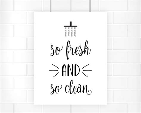 So Fresh So Clean Svg Dxf Bathroom Wall Artbathroom Poster Etsy