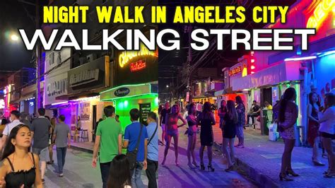 Night Walking In Angeles Citys Famous Street This 2022 Philippines