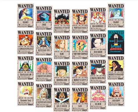 One Piece Wanted Posters New Edition Cm Cm Luffy Billion Pack Of