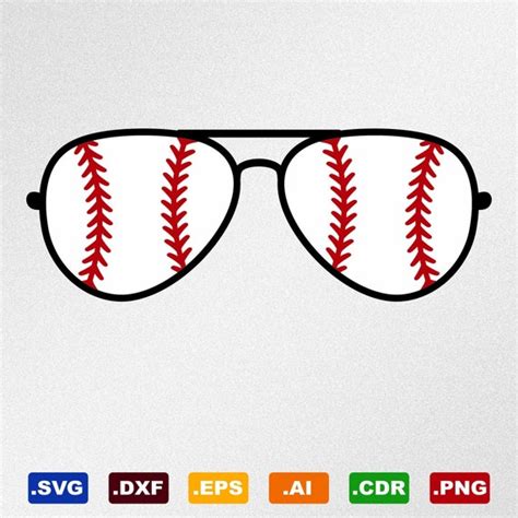 Baseball Sunglasses Svg Dxf Eps Ai Cdr Vector Files For Etsy