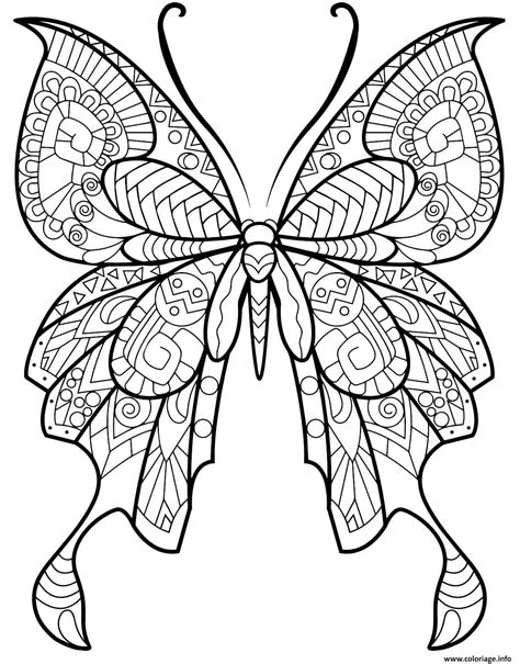 Coloriage Papillon Insecte Jolis Motifs 8