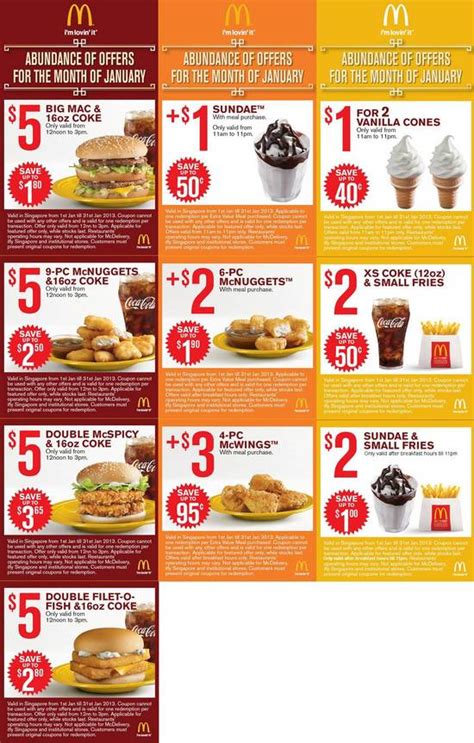Grab mcdonalds offer & avail a free burger, fries, mcaloo tikki on your order. McDonald's Discount Coupons (Till 31 Jan 2013) | Singapore ...