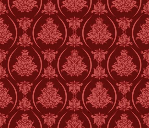 Seamless Red Damask Wallpaper Pattern 22450841 Vector Art At Vecteezy