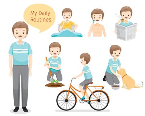 ᐈ Daily Routine Stock Pictures Royalty Free Daily Routines Cartoon