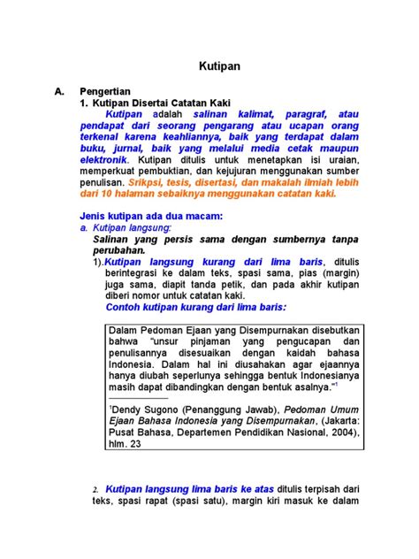 Contoh Kutipan Langsung Dan Tidak Langsung Dalam Paragraf – Berbagai Contoh