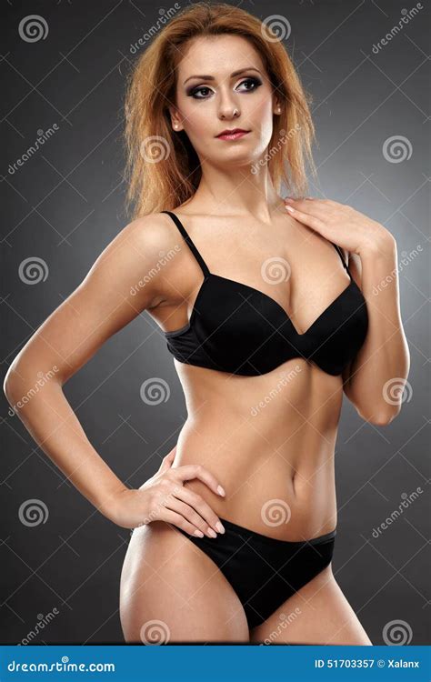 Woman In Black Lingerie Stock Image Image Of Person 51703357