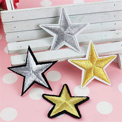 5pcslot 4cm Mini Iron On Star Embroidered Patches Applique Ironing