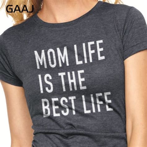Mothers Day Mom Life Is The Best Life Print Letter Womens T Shirt