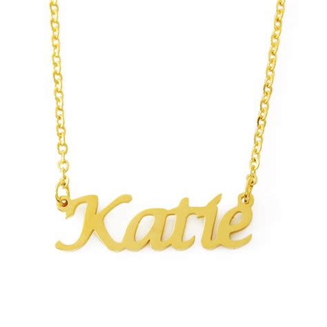 Katie Gold Name Necklace Personalized Jewellery Free Etsy