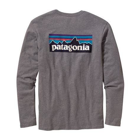 Patagonia Mens Long Sleeved P 6 Logo T Shirt Countryside