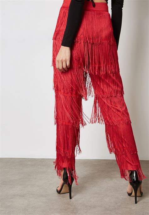 Buy Missguided Red Fringed Pants For Women In Mena Worldwide